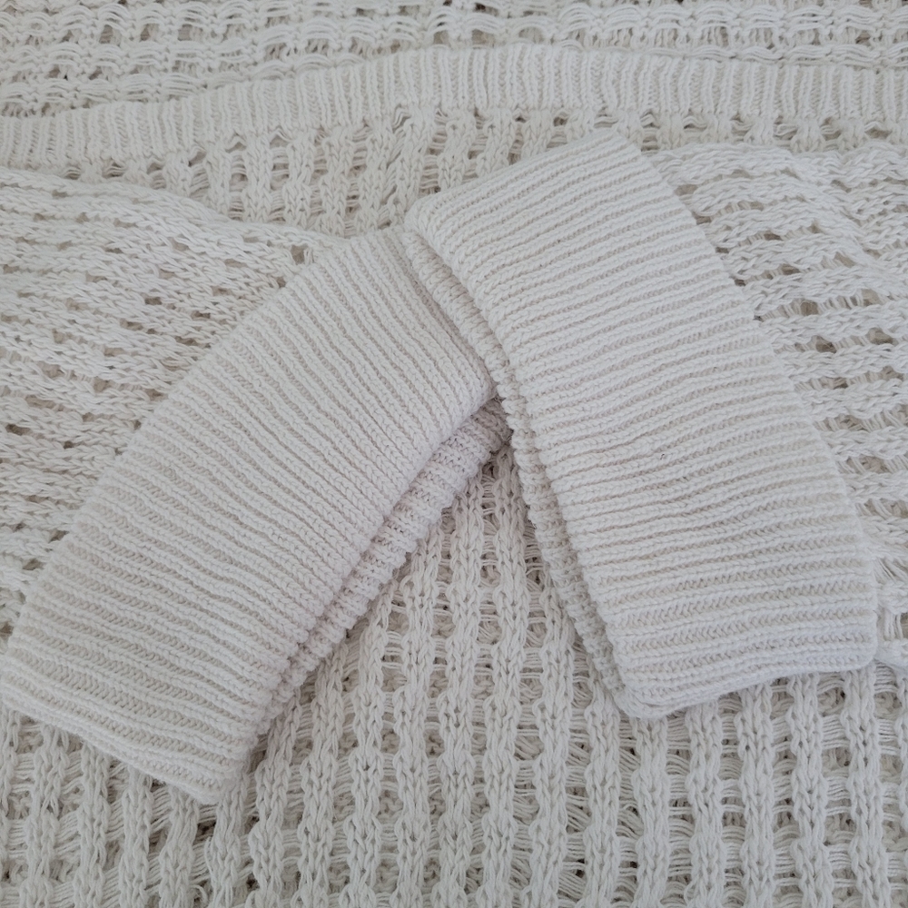 J.JILL | 3/4 SL FISHNET KNIT SWEATER, SZ L - Picture 7 of 12